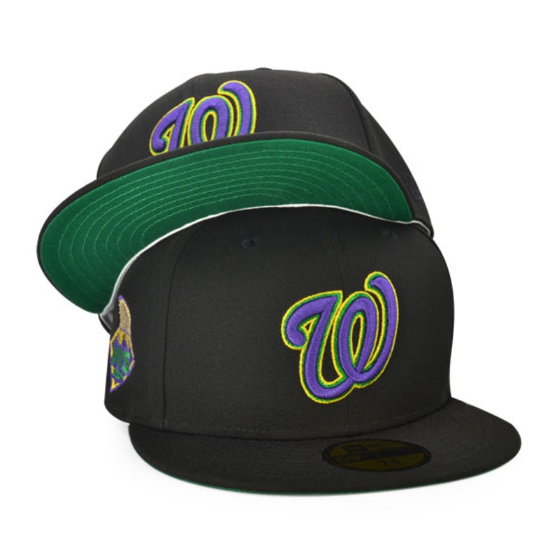 Washington Nationals 2019 World Series MARDI GRAS Exclusive New Era 59Fifty Fitted Hat – Black/Purple 7