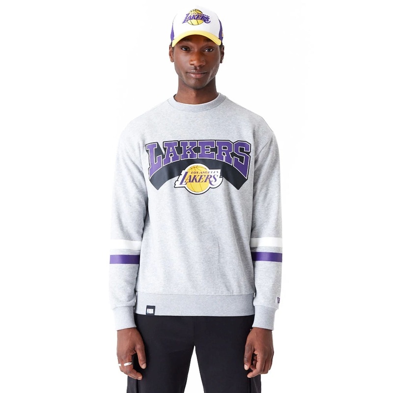 LA Lakers NBA Arch Grey Crew Neck Sweatshirt XS