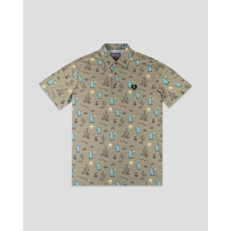 Spring Ball Cactus (Tan) – Four Hitter Polo Small