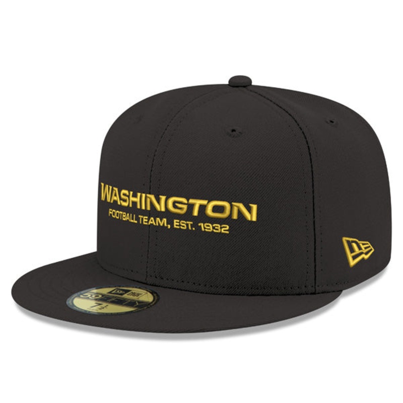 Washington Football Team New Era Secondary Logo 59Fifty Fitted Hat – Black/Yellow 7