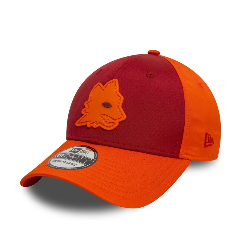 AS Roma Rubber Wolf Orange 39THIRTY Stretch Fit Cap XS-S