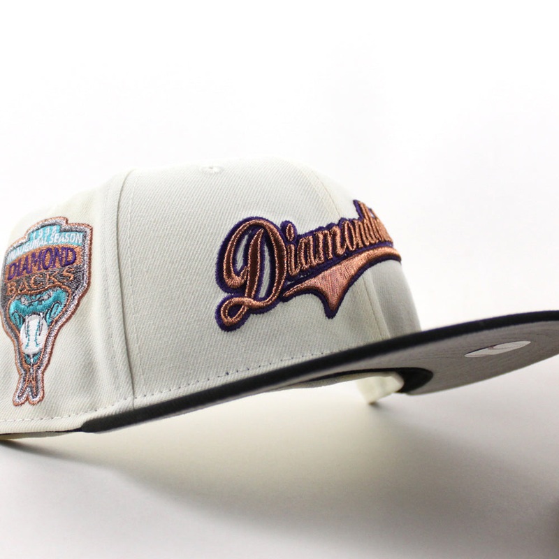 Arizona Diamondbacks 1998 Inaugural Season New Era 59Fifty Fitted Hat (Chrome White Black Gray Under Brim) 7