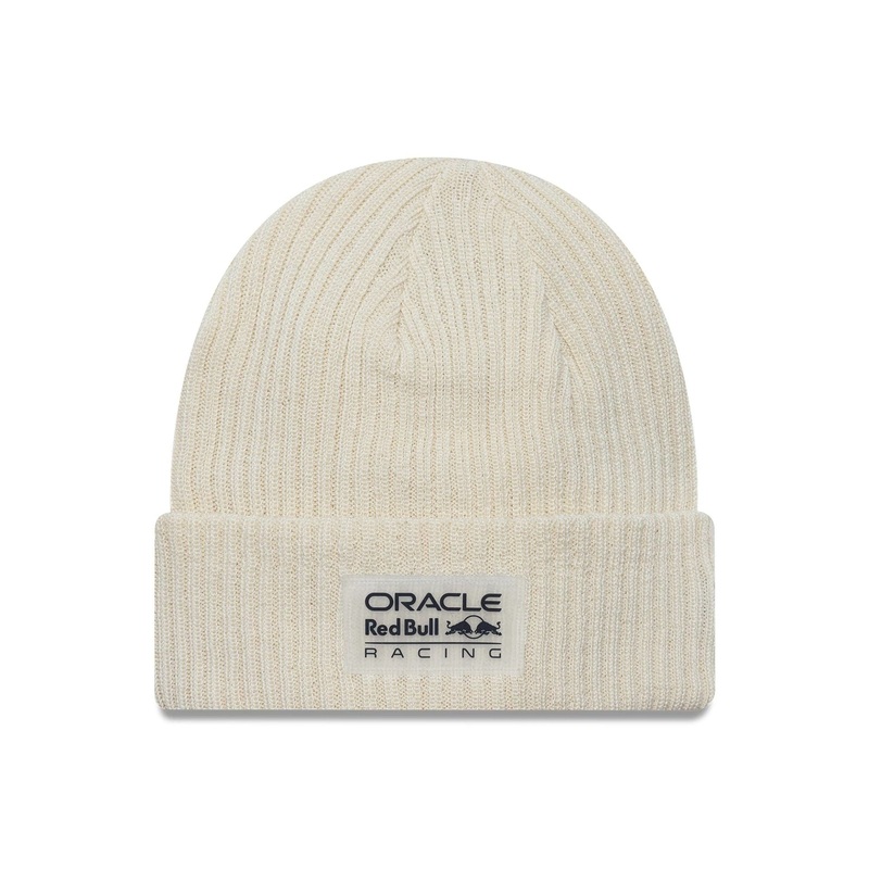 Red Bull Racing Repreve Cream Short Cuff Knit Beanie Hat OSFM