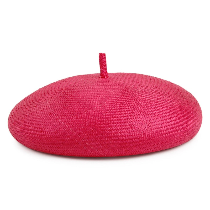 Whiteley Hats Audrey Straw Beret – Crimson 1-Size