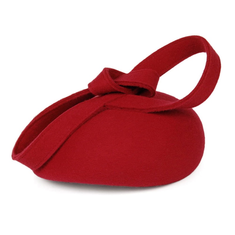Whiteley Hats Carlita Wool Pillbox Hat with Swirl – Red 1-Size