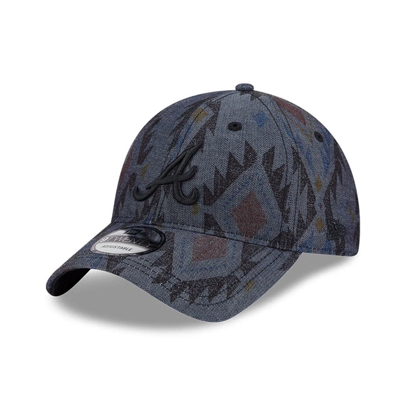 Atlanta Braves MLB Aztec Pattern Navy 9TWENTY Adjustable Cap OSFM