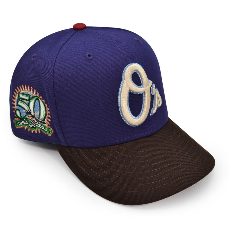 Baltimore Orioles 50th Anniversary New Era 59Fifty Fitted Hat – Purple/Burntwood 6 7/8