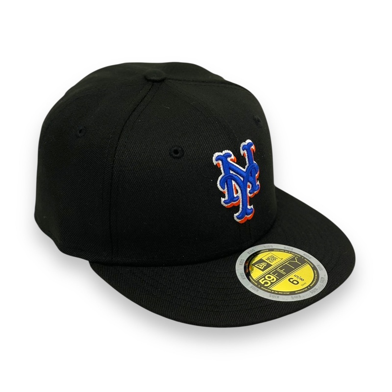 “KIDS” NEW YORK METS (BLACK) NEW ERA 59FIFTY FITTED (ROYAL UNDER VISOR) 63/8
