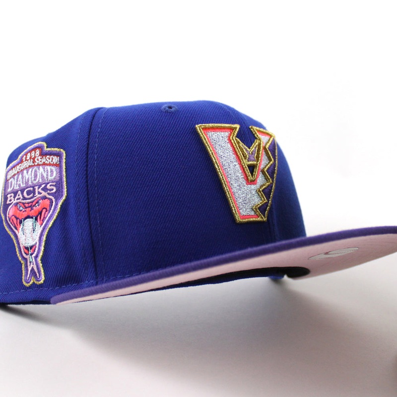 Arizona Diamondbacks 1998 Inaugural Season New Era 59Fifty Fitted Hat (Calming Blue Orchid Pink Under Brim) 7