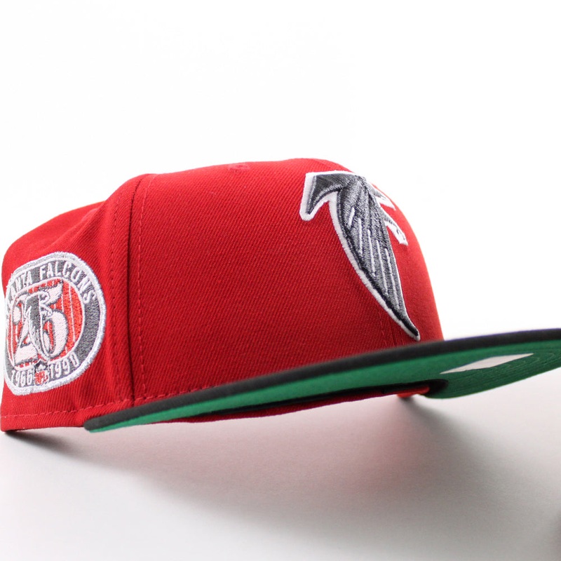 Atlanta Falcons 25th New Era 59Fifty Fitted Hat (Red Black Green Under Brim) 6 7/8