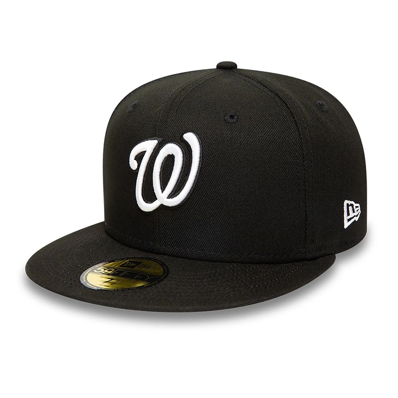 Washington Nationals MLB Black and White 59FIFTY Fitted Cap 6 1/2