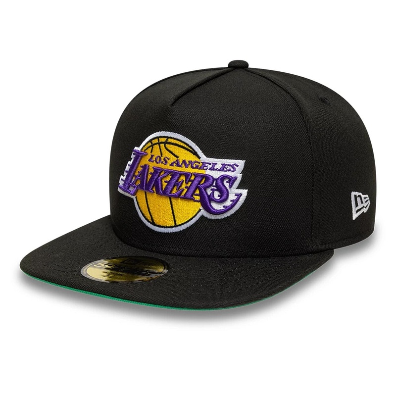 LA Lakers NBA Flat Black 59FIFTY A-Frame Fitted Cap 6 7/8