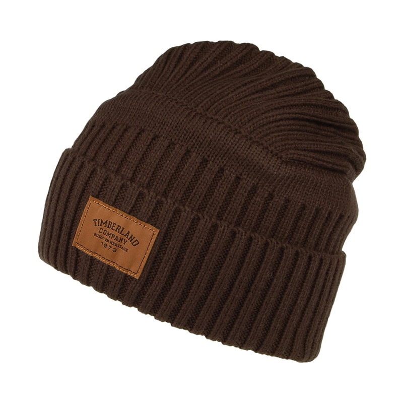 Timberland Hats Gulf Beach Ribbed Beanie Hat – Brown 1-Size