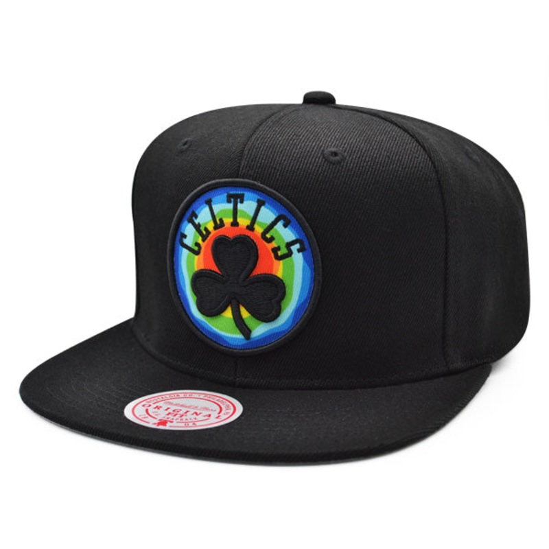 Boston Celtics Mitchell & Ness THERMAL MAP Snapback NBA Hat – Black
