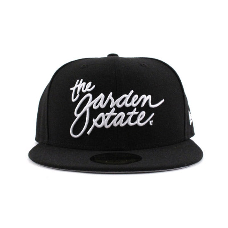 The Garden State Script New Era 59FIFTY Fitted Cap (BLACK WHITE GRAY UNDER BRIM) 7