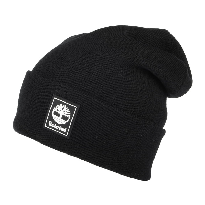 Timberland Hats Mushroom Oversized Cuffed Beanie Hat – Black 1-Size