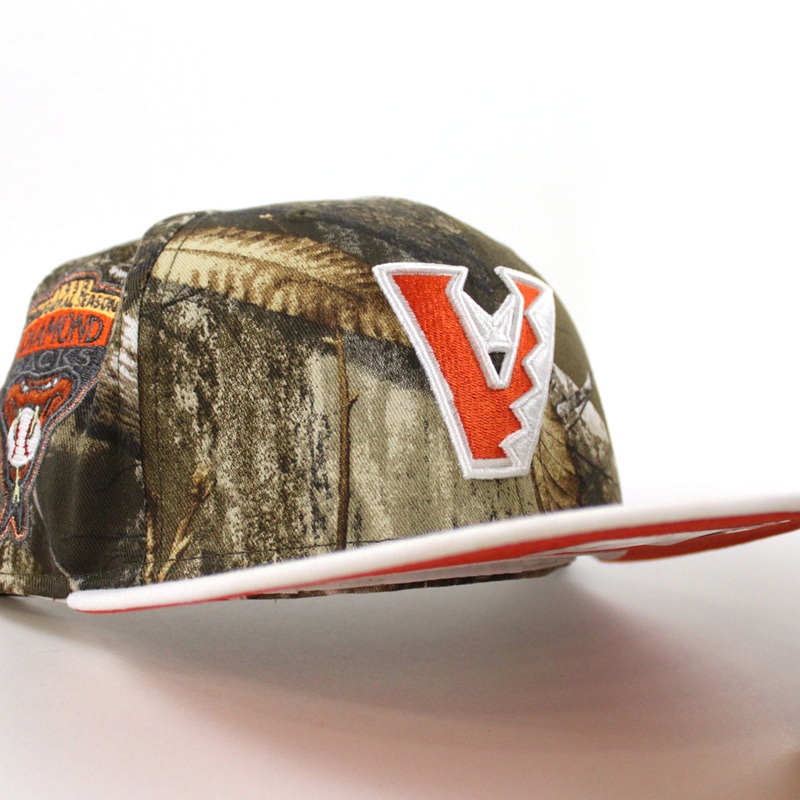 Arizona Diamondbacks 1998 Inaugural Season New Era 59Fifty Fitted Hat (Real Tree Camo White Orange Under Brim) 7