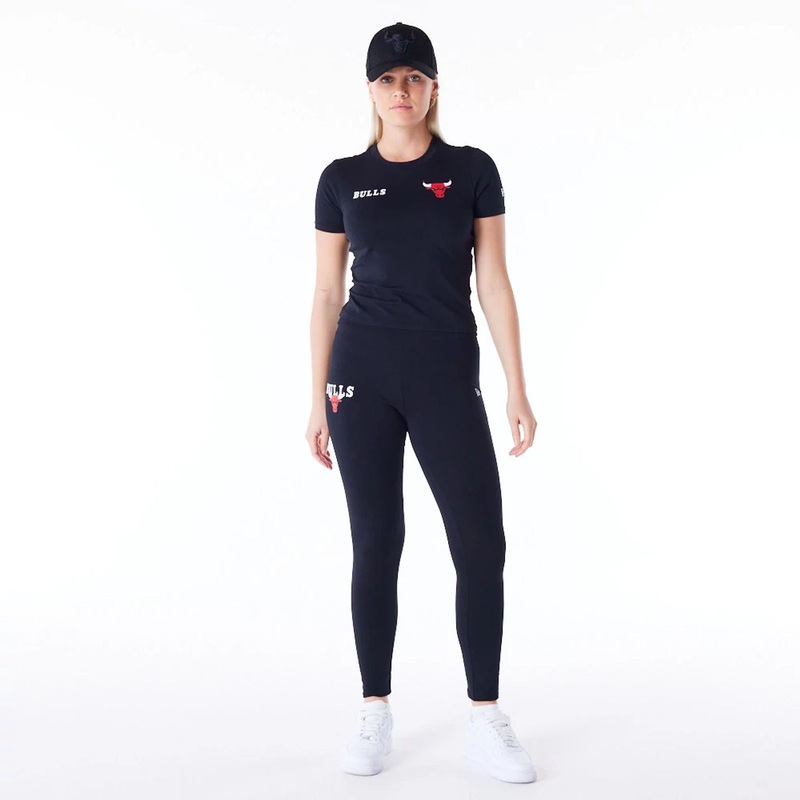 Chicago Bulls Womens NBA Team Logo Black Leggings XS