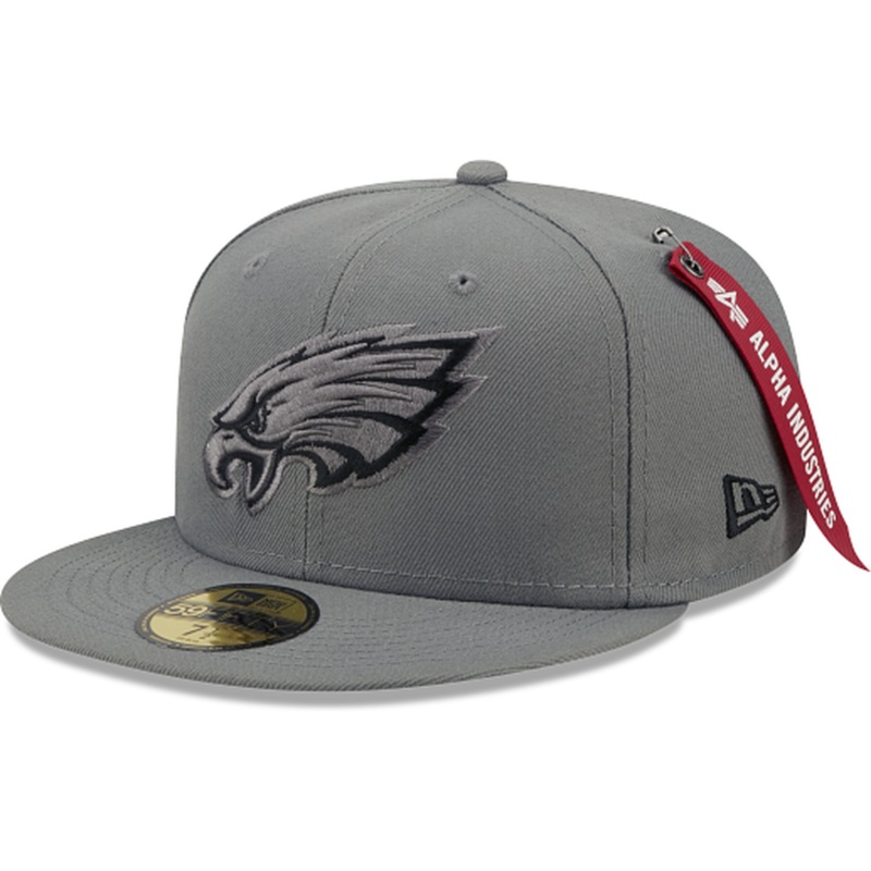 New Era Alpha Industries X Philadelphia Eagles Gray 2022 59FIFTY Fitted Hat
