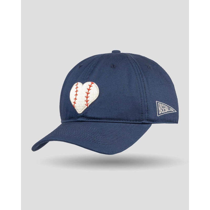 Stitched Heart Shallow Crown Fan Cap Snapback