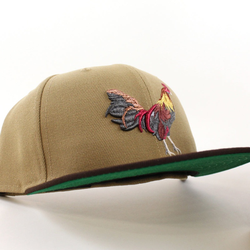ROOSTER New Era 59Fifty Fitted Hat (Khaki Burnt Wood Green Under Brim) 7