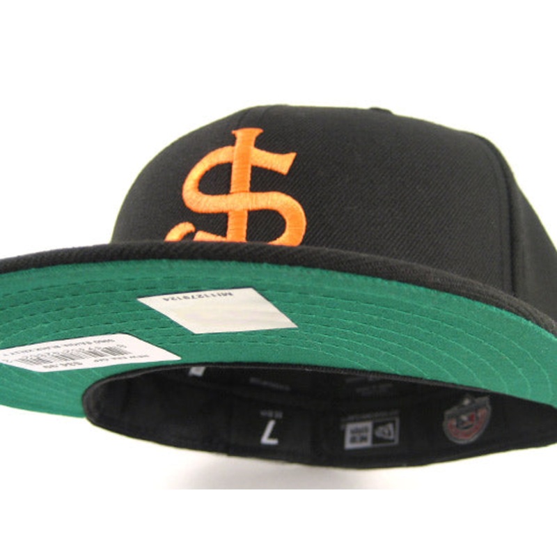 San Jose Giants 59FIFTY New Era Fitted Hat (BLACK BRIGHT ORANGE GREEN UNDERBRIM) 7