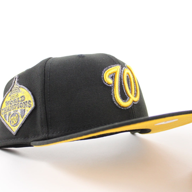 Washington Nationals World Champions 2019 New Era 59Fifty Fitted Hat (Black Gold Under Brim) 6 7/8