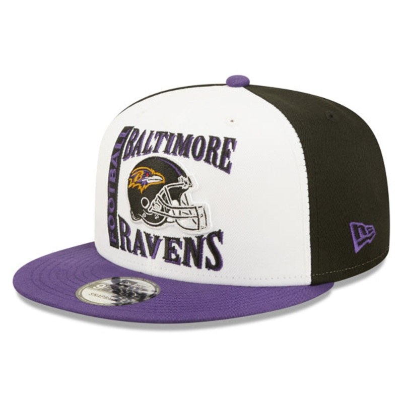 Baltimore Ravens New Era HELMET HIT 9Fifty Snapback NFL Hat  White/Black/Purple