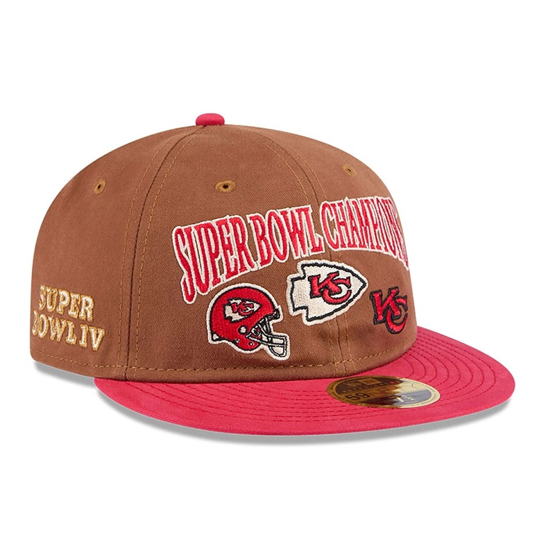 Kansas City Chiefs NFL Champions Dark Beige Retro Crown 59FIFTY Fitted Cap 6 7/8