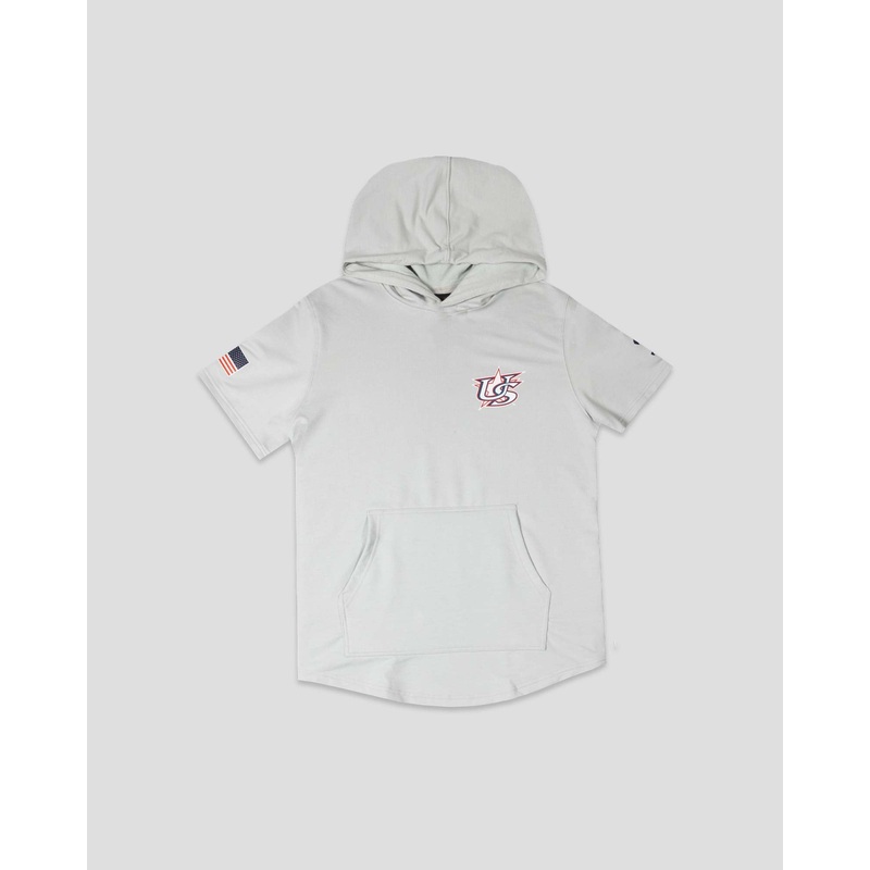 Short Sleeve Youth Hoodie (Grey) – Baseballism x USA Baseball Youth Small