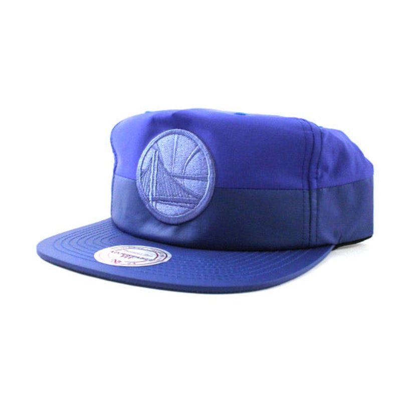 Golden State Warriors Mitchell & Ness Nylon Snapback Hat (Blue on Blue) One Size