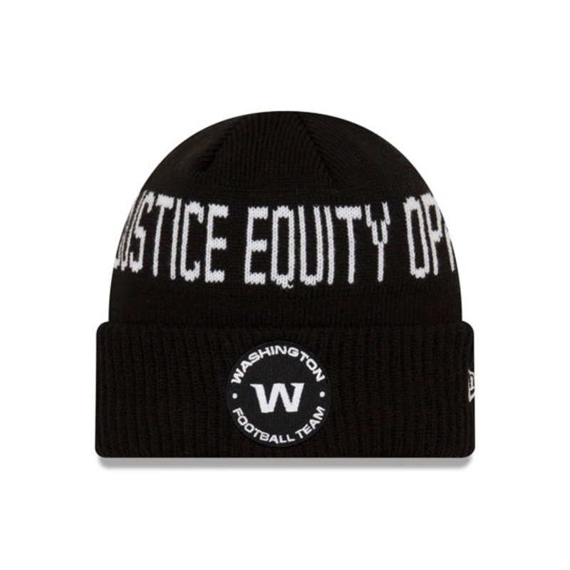 Washington Football Team NFL Exclusive New Era TEAM SOCIAL JUSTICE Cuffed Knit Hat – Black