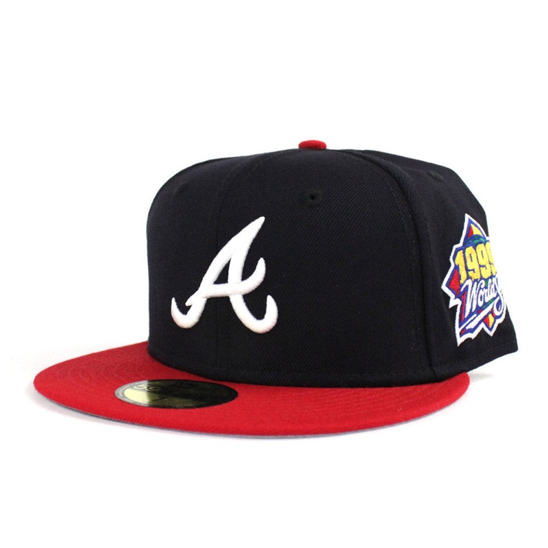Atlanta Braves 1999 World Series New Era 59Fifty Fitted Hats (NAVY RED GRAY UNDER BRIM) 7