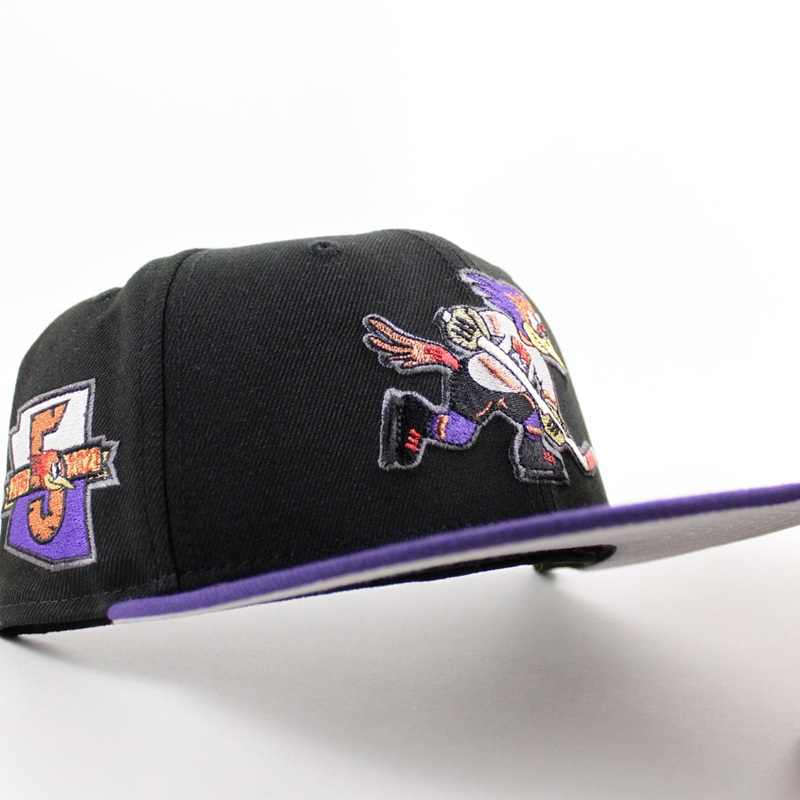 TUCSON ROADRUNNERS 5th Anniversary New Era 59Fifty Fitted Hat (Black Purple Gray Under Brim) 7