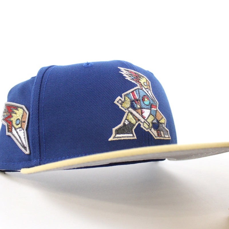 TUCSON ROADRUNNERS New Era 59Fifty Fitted Hat (Song Bird Blue Vegas Gold Gray Under Brim) 7