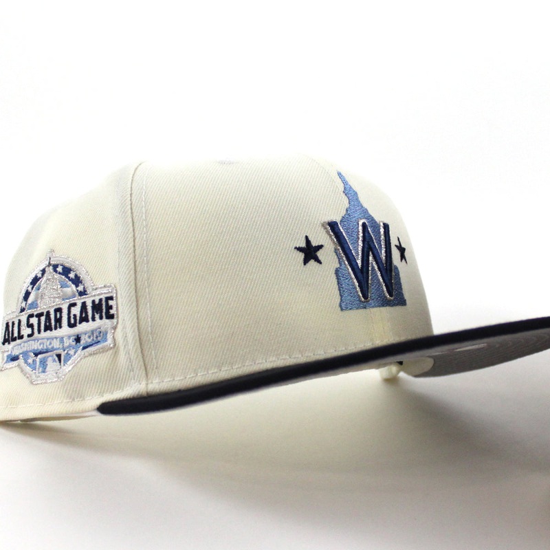 Washington Nationals 2018 All-Star Game New Era 59Fifty Fitted Hat (Chrome White  Navy Gray Under Brim) 7