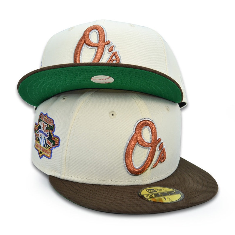 Baltimore Orioles “O’s in the BANK” 100 SEASONS Exclusive New Era 59Fifty Fitted Hat – Chrome/Walnut 6 7/8
