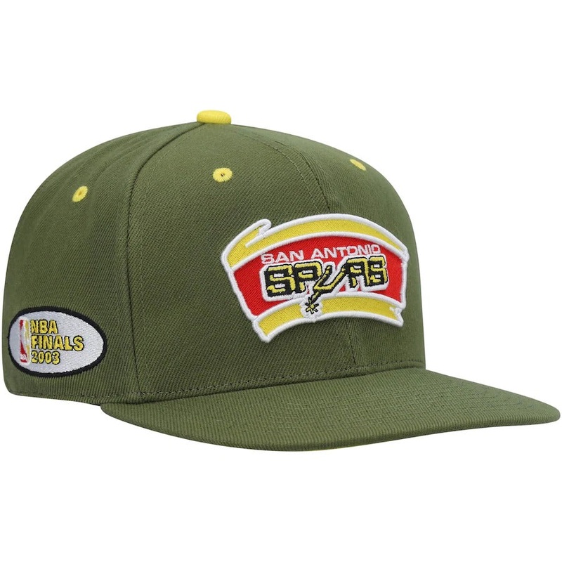 Mitchell & Ness x Lids San Antonio Spurs Olive 2003 NBA Finals Hardwood Classics Dusty Fitted Hat