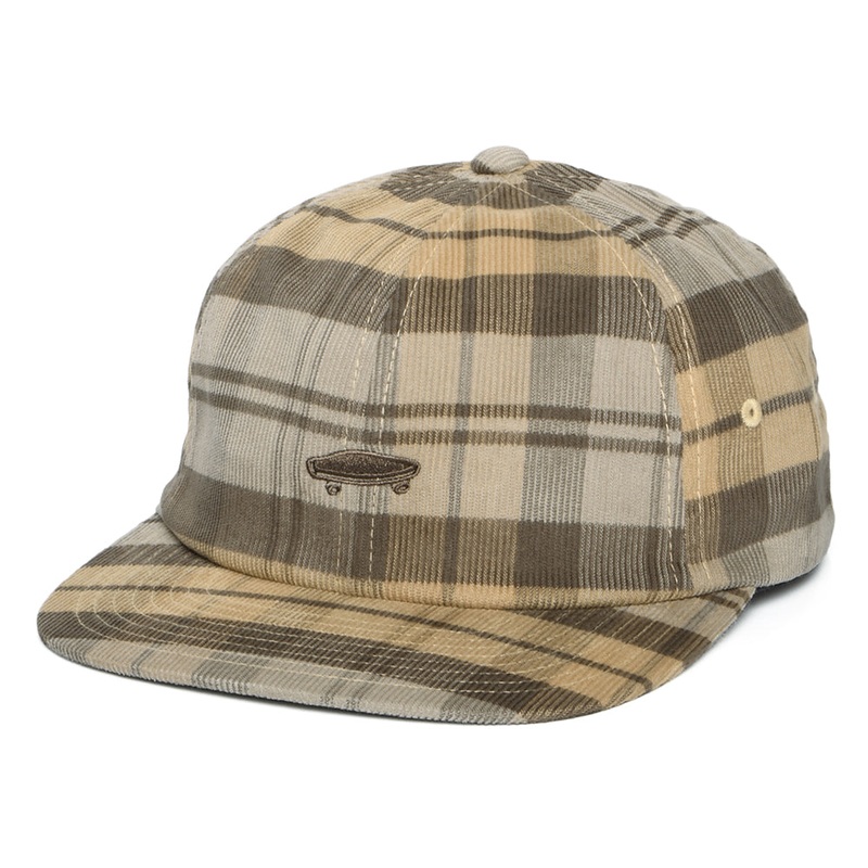 Vans Hats Salton II Plaid Corduroy Baseball Cap – Stone Adjustable