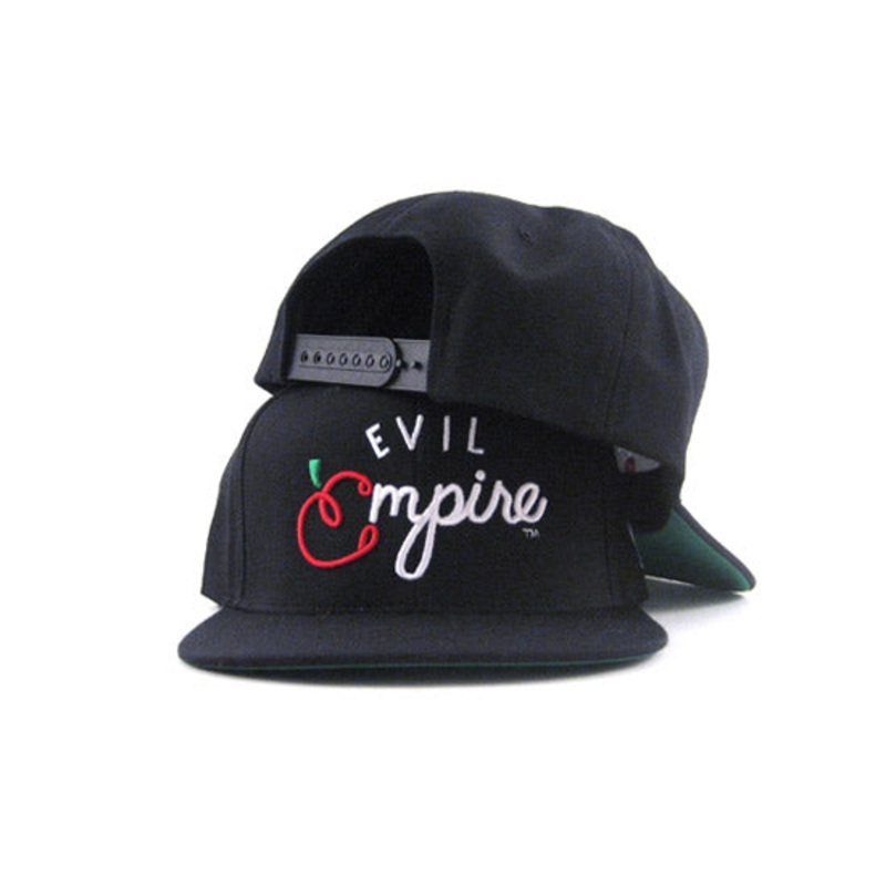 Evil Empire Snapback Hat (Black White Red GREEN BOTTOM) One Size