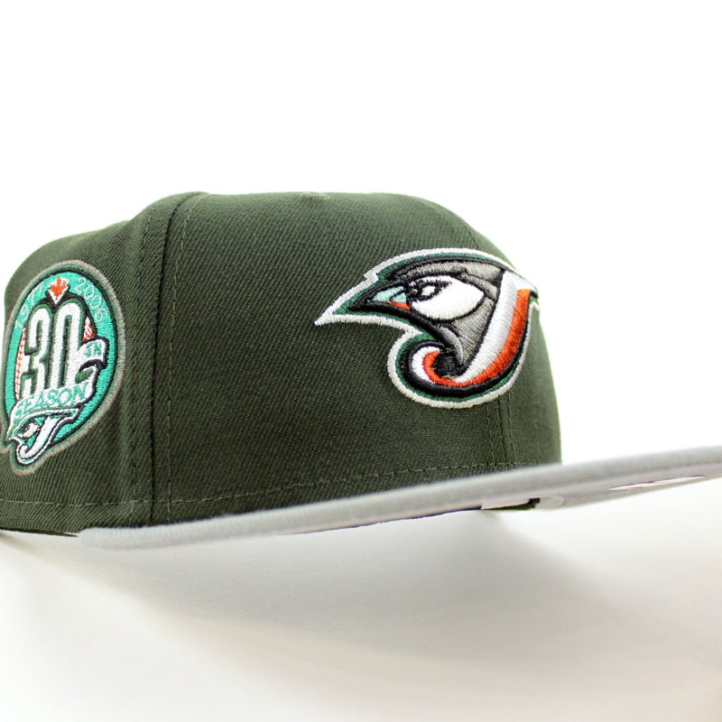 Toronto Blue Jays 30 ANNIVERSARY New Era 59Fifty Fitted Hat (Seaweed Misty Gray Under Brim) 7