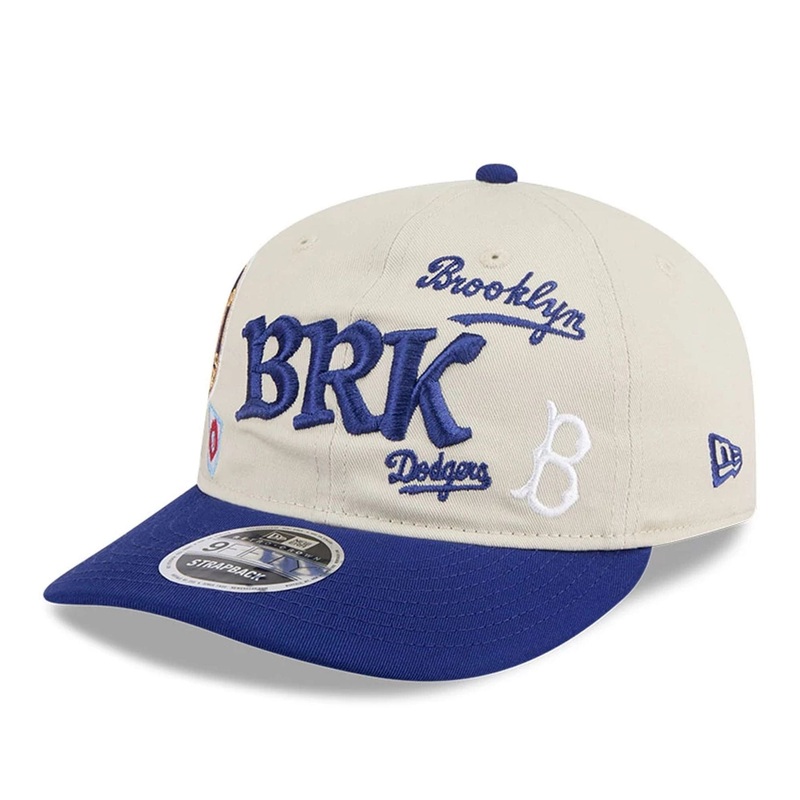 Brooklyn Dodgers MLB Scatter Cream Retro Crown 9FIFTY Adjustable Cap OSFM
