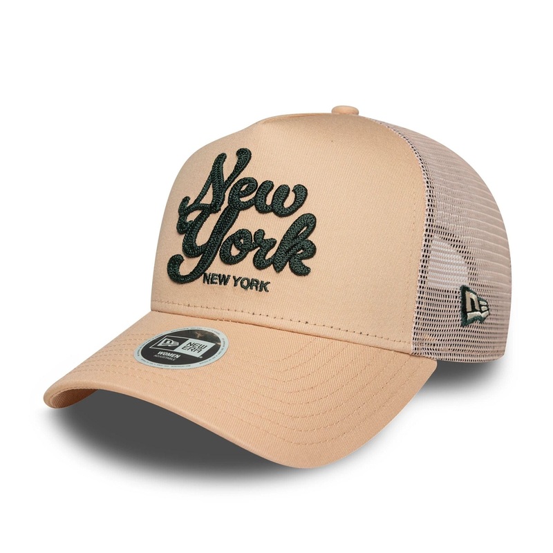 Womens New Era City Pastel Pink 9FORTY E-Frame Trucker Adjustable Cap OSFM