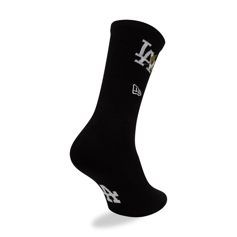 LA Dodgers MLB Icon Black Crew Socks 2-5