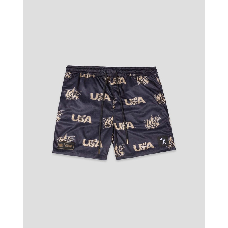 USA Pattern Diamond Air Youth Mesh Shorts (Gold) – Baseballism x USA Baseball Youth Small