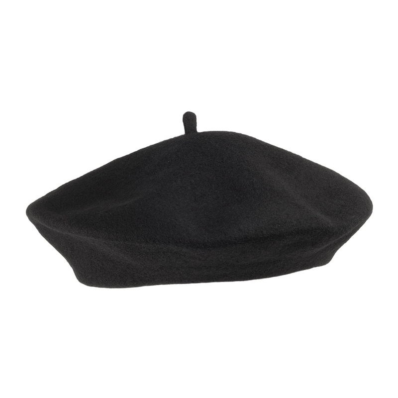 Wool Fashion Beret Black Wholesale Pack Prepack
