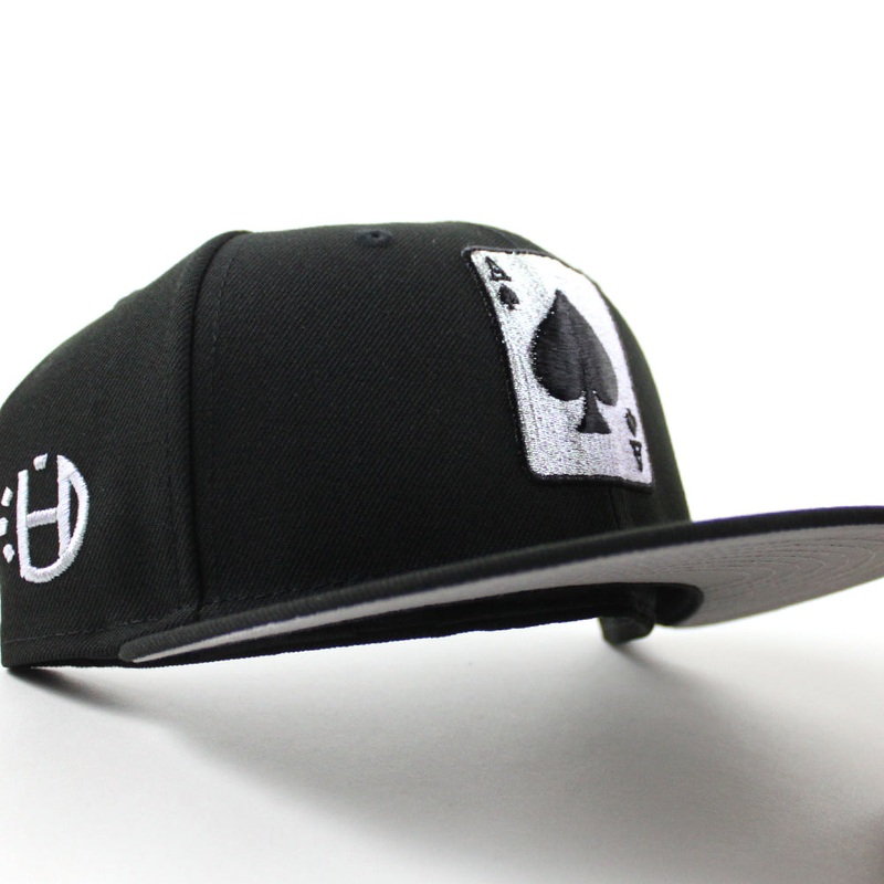 Ace of spades Card Halftime Patch New Era 59Fifty Fitted Hat (Black Gray Under Brim) 7