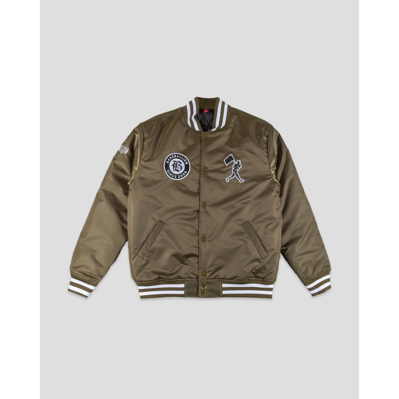 Ballplayer Satin Dugout Jacket – Slider Sage Small