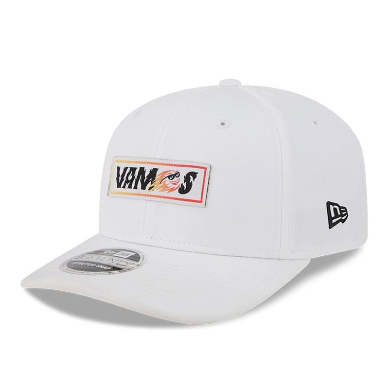 Fireballs LIV Golf 2025 White 9SEVENTY Stretch Snap Adjustable Cap OSFM