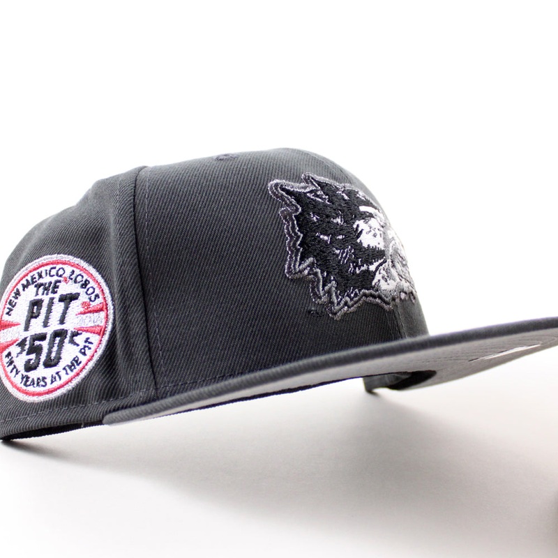 University of New Mexico Lobos the Pit 50th New Era 59Fifty Fitted Hat (Graphite Gray Under Brim) 7